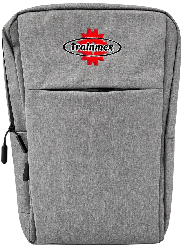 Mochila gris personalizada con bordado