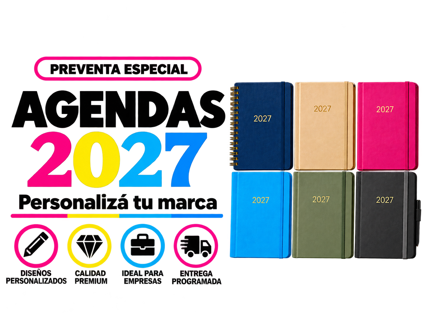 Preventa especial de agendas personalizadas con tu marca